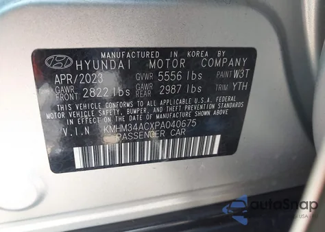 2023 Hyundai Ioniq 6 Sel z USA, uszkodzony, nr VIN KMHM34ACXPA040675